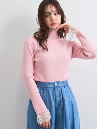 QUEENS COURT/クイーンズコート QUEENS COURT レースキリカエリブニットトップス≪手洗い可能≫/507915759