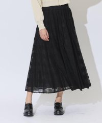 AND COUTURE/ウエストリブメッシュチェックロングスカート/507915938