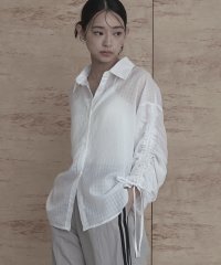 miette/ドロストスリーブシアーチェックシャツ/507916217