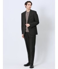 m.f.editorial/エムエフエディトリアル m.f.editorial ウール混 スリムフィット 2ボタン2ピーススーツ 千鳥こげ茶/507916386