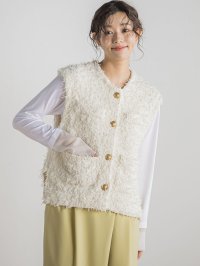 Droite Lautreamont/ドロワット ロートレアモン Droite lautreamont チュールMIXツイードジレ≪手洗い可能≫/507916927