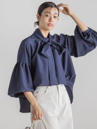 Droite Lautreamont/ドロワット ロートレアモン Droite lautreamont ラミーポリエステルライトタンブラーボウタイブラウス≪洗濯機で洗える≫/507916928