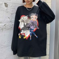 REAL STYLE/リアルスタイル REAL STYLE Tシャツ レディース 長袖 薄手 ベティブープ BETTY BOOP キャラクター グッズ 公式 大きいサイズ トップス /507917069