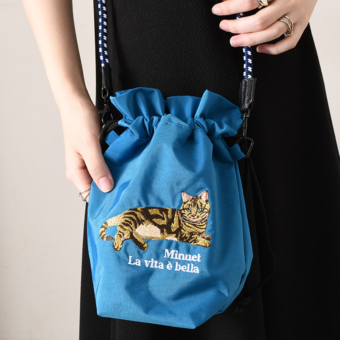 専用ページ【名入れ刺繍可】巾着ショルダーバッグ　ピローケース potomstore-yh_zip-tote-ua1515-01
