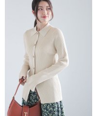 Te chichi/リブポロカラーニットカーディガン《2025spring catalog item》/507917221