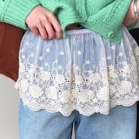 REAL STYLE/リアルスタイル REAL STYLE 付け裾 レイヤード フェイク 重ね着 つけ裾 つけすそ 腹巻き レース レディース フリル チュール シアー 花柄 トップ/507917260