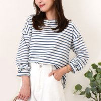 REAL STYLE/リアルスタイル REAL STYLE カットソー レディース 長袖 薄手 春 夏 秋 Tシャツ ボーダー柄 綿混 丸首 ラウンドネック トップス かわいい おし/507917262
