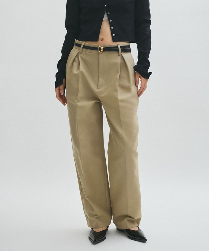 アニュアンス　ベルトデザインチノパンツ アニュアンス anuans ベルトデザインチノパンツ （BEIGE