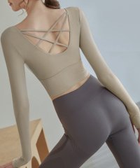 TeddyShop/テディショップ Teddyshop レディース バックダブルクロスカップ付きヨガトップス/507917476