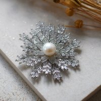 REAL STYLE/リアルスタイル REAL STYLE ブローチ ピン パール 卒業式 おしゃれ 雪の結晶 花 入学式 結婚式 レディース アクセサリー ジュエリー ラペルピン /507917523