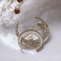 REAL STYLE/リアルスタイル REAL STYLE ブローチ ピン パール 卒業式 おしゃれ 三日月 入学式 結婚式 レディース アクセサリー ビジュー ジュエリー ラペルピ/507917524
