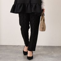 REAL STYLE/リアルスタイル REAL STYLE テーパードパンツ レディース 起毛 春 秋 冬 厚手 ドット きれいめ 暖かい ズボン ボトムス スラックス オフィス O/507917559