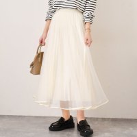 REAL STYLE/リアルスタイル REAL STYLE スカート プリーツ チュール ロング レディース ボトムス きれいめ 春 夏 秋 冬 上品 シアー 透け感 オフィス 可愛/507917584
