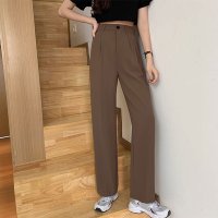 REAL STYLE/リアルスタイル REAL STYLE スラックス レディース 仕事 ワイドパンツ ストレート 春 夏 秋 薄手 ウエストゴム ハイウエスト センタープレス オフ/507917585