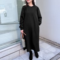 REAL STYLE/リアルスタイル REAL STYLE ワンピース レディース 秋 冬 長袖 ロング マキシ 裏起毛 スウェット 暖かい あったか Iライン ストレート きれいめ/507917590