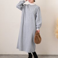 REAL STYLE/リアルスタイル REAL STYLE ワンピース レディース 秋 冬 長袖 ロング マキシ 裏起毛 スウェット 暖かい あったか Iライン ストレート きれいめ/507917590