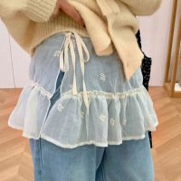 REAL STYLE/リアルスタイル REAL STYLE 付け裾 レイヤード フェイク 重ね着 つけ裾 つけすそ 腹巻き レディース フリル フレア シアー リボン 花柄 トップス/507917603