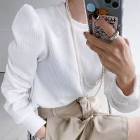 REAL STYLE/リアルスタイル REAL STYLE ニットソー 春ニット パフスリーブ スプリングニット レディース 長袖 50代 40代 30代 20代 10代 リブ ニッ/507917608