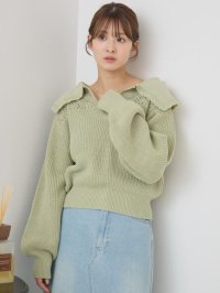 RETRO GIRL/レトロガール RETRO GIRL スカシ柄スキッパーニット/507917623