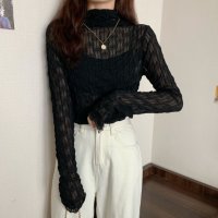 Belle Cie/ベルシー Belle Cie シアートップス ハイネック 長袖 透け感 インナー シースルー レディース 重ね着 かわいい おしゃれ 上品 シンプル 肌見せ レ/507918076