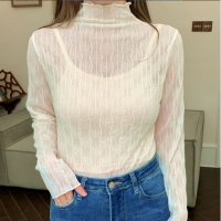 Belle Cie/ベルシー Belle Cie シアートップス ハイネック 長袖 透け感 インナー シースルー レディース 重ね着 かわいい おしゃれ 上品 シンプル 肌見せ レ/507918076