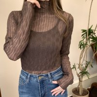 Belle Cie/ベルシー Belle Cie シアートップス ハイネック 長袖 透け感 インナー シースルー レディース 重ね着 かわいい おしゃれ 上品 シンプル 肌見せ レ/507918076
