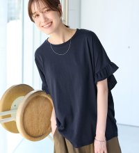 Viola e Viola/ヴィオラ エ ヴィオラ Viola e Viola サラリ綿混フリル袖Tシャツ/507918106