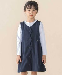 BeBe Petits Pois Vert/前スカラップツイルジャンパースカート(95~150cm)/507896764
