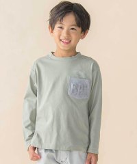 BeBe Petits Pois Vert/エンボスポケット天竺長袖Tシャツ(95~160cm)/507896775