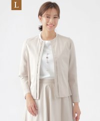 TRANS WORK(L)/【L】【ウォッシャブル】【セットアップ対応】ストレッチタフタコンビネーションノーカラージャケット/507898304