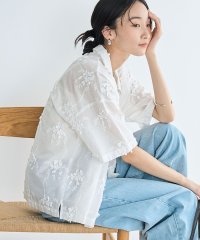 coen/3Dフラワー刺繍 ハーフスリーブシャツ/507912504