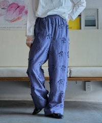 coen/3Dフラワー刺繍 イージーワイドパンツ/507912506