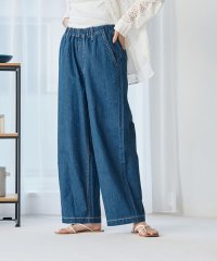 coen/リネンデニムイージーワイドパンツ/507912581