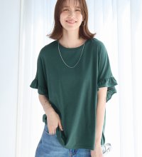Viola e Viola/ヴィオラ エ ヴィオラ Viola e Viola サラリ綿混フリル袖Tシャツ/507918106