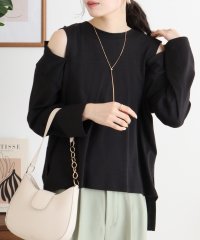 atONE/アットワン atONE オープンショルダーロングスリーブTシャツ/507919037