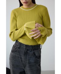 AZUL by moussy/シアーコンビフレアスリーブニット/507919255