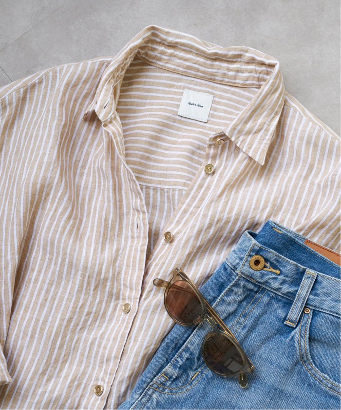 Spick & Span スピックアンドスパン80リネンカシュクールビッグシャツ Spick & Span（スピックアンドスパン）の「80リネンカシュクール