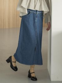 RETRO GIRL/レトロガール RETRO GIRL フリンジ切替デニムSK/507920093
