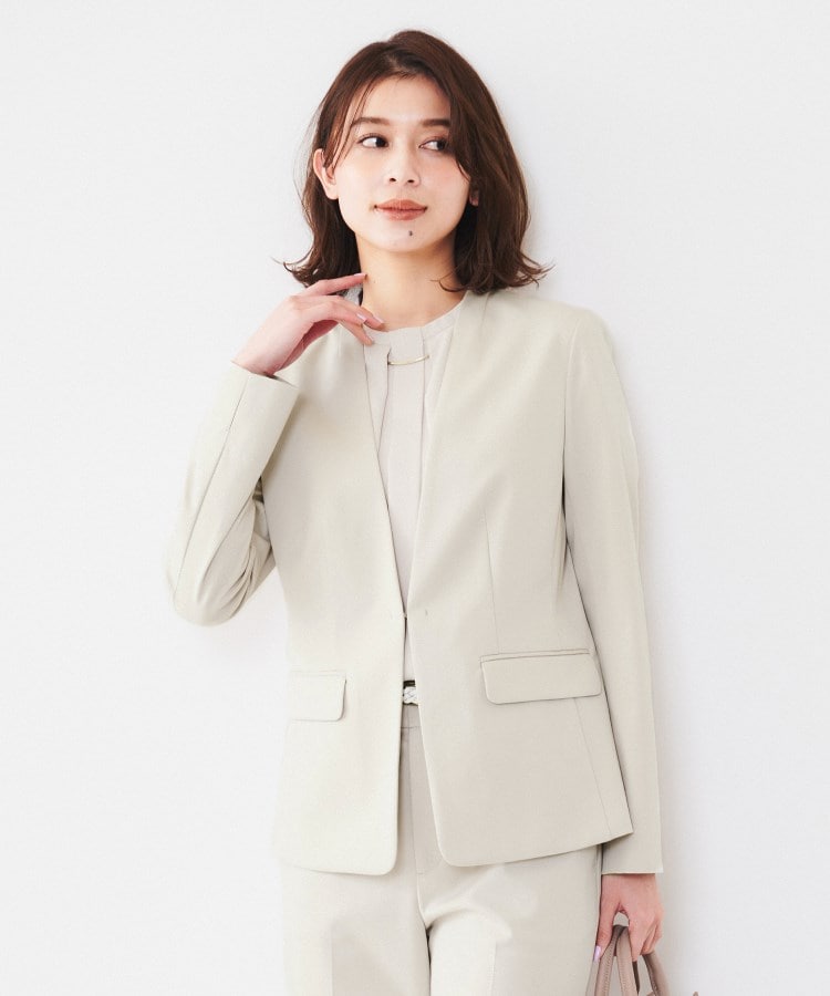 値下げ！本物■訳あり■Diorノーカラージャケット■ピンク■シルク81%麻19% 楽天市場】レザージャケット レディース ノーカラー 本革 ラム