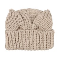 HOMEGAME/ホームゲーム HOMEGAME HOMEGAME － CAT KNIT CAP BEIGE【HG241404】/507920365