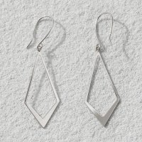L&Co./エルアンドコー L&Co. K10ひし形フックピアス ホワイト/507920368
