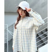F.i.n.t/フィント F i.n.t 【洗える】 フード付きビッグチェックシャツ/507921622