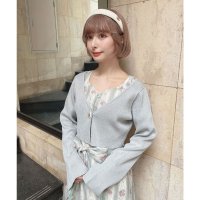 an another angelus/アンアナザーアンジェラス an another angelus フラワーカメオ釦ショートニットカーディガン/507921631