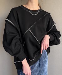 JUNOAH/ジュノア JUNOAH 袖口スリットダメージ裏毛プルオーバー/507922023