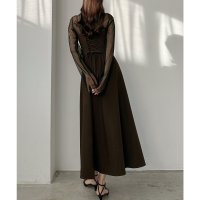 Louere/ルエレ Louere Louere バックレースアップフレアキャミワンピース/507922028