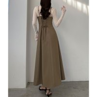 Louere/ルエレ Louere Louere バックレースアップフレアキャミワンピース/507922028