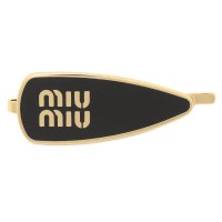 MIUMIU/ミュウミュウ Miu Miu ヘアアクセサリー ヘアクリップ ヘアピン ブラック ゴールド レディース MIU MIU 5IF147 2F6T F0002/507922599