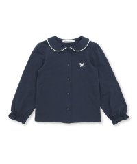 BeBe Petits Pois Vert/丸襟パイピング天竺長袖ブラウス(95~150cm)/507896767
