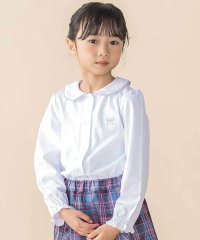 BeBe Petits Pois Vert/丸襟パイピング天竺長袖ブラウス(95~150cm)/507896767
