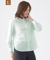 TRANS WORK(L)/【L】【ウォッシャブル】エアリーコットンストライプシャツブラウス/507920761